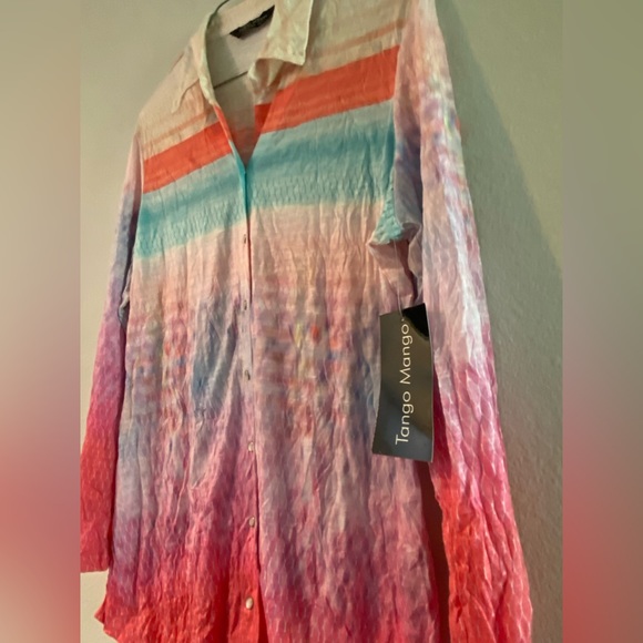 Tango Mango Womens Multicolor Button Up Blouse - Picture 2 of 6